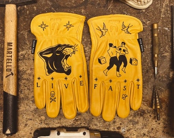 In WELD WE TRUST - Customized Working Gloves, Welding Gloves, Glove, Tattoo, Custom, Guanti Saldatura, Guanti da Lavoro