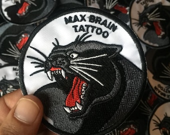 Panther Embroidered Patch – Traditional Tattoo Style