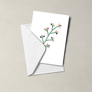 Minimalistische Blumen Karte - Grußkarte 15x10 Größe - Grußkarte - innen leer - Geburtstag - Blumenmuster, modernes stilvolles minimales Design.