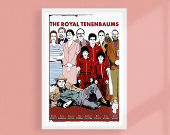 The Royal Tenenbaums A4 Poster. Movie Fan Gift. Style Film Print. home décor, Gallery wall art. Wes Anderson Modern Design. Bill Murray.