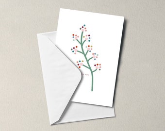 Modern minimal Flower Just for You Card Greeting Card - blank inside  - stylish - birthday - floral design, notecard-  love scandi style