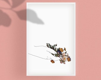 Wild Flowers Modern Print. Home Decor, Wall Art, Botanicals, Flower, Minimal, Floral, for bedroom, poster, Print for bedroom, entryway