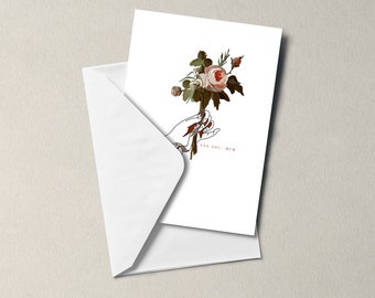 For You Mum Flower Card Greeting Card - blank inside - Birthday - floral design, notecard-  mother, mummy