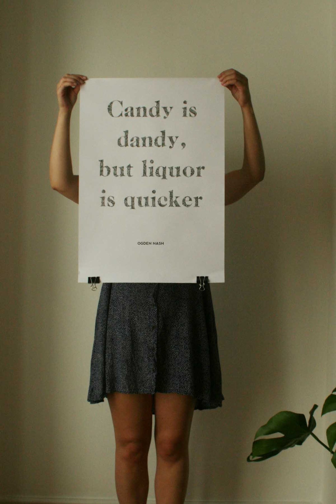 Candy is Dandy Illustrated Quote Typography Poster. A2 Large Etsy UK