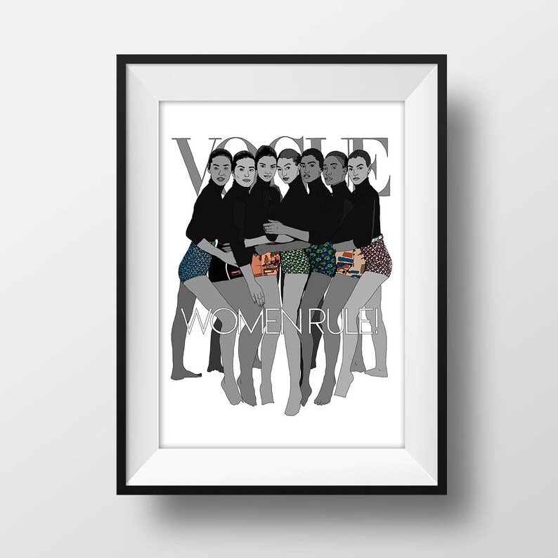 Vogue Poster A4 Gallery Wall Fashion Print Wall Art Modern Minimal Vogue Gift Ashley Graham Kendall Jenner Gigi Hadid Imaan Hammam