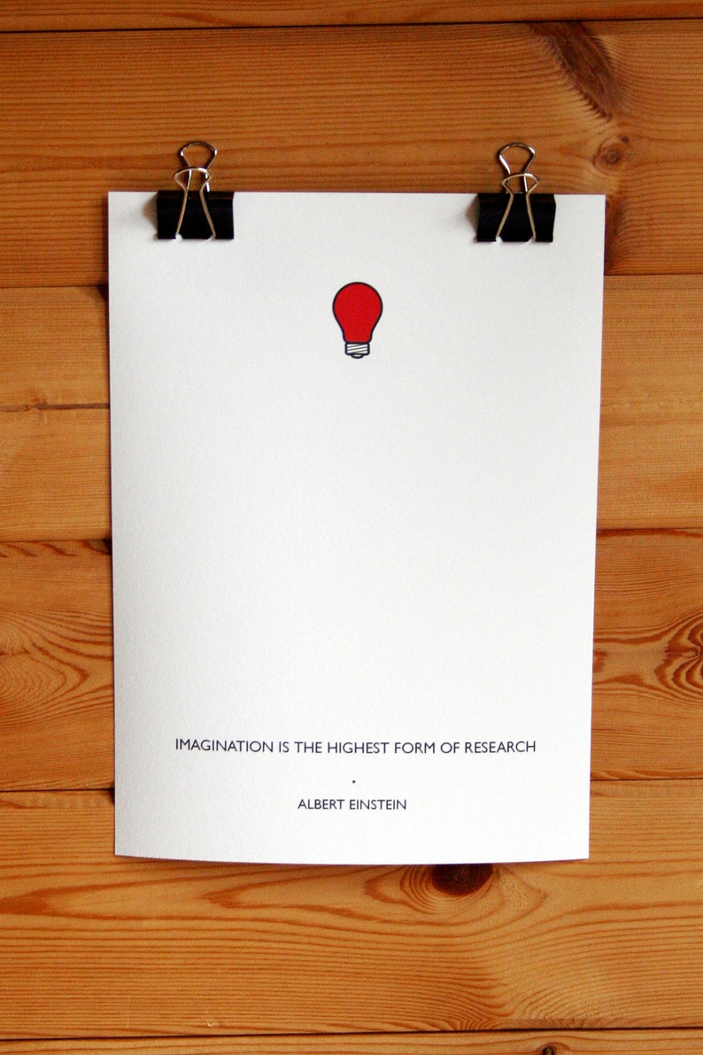 imagination einstein quote poster a4 quality art print etsy