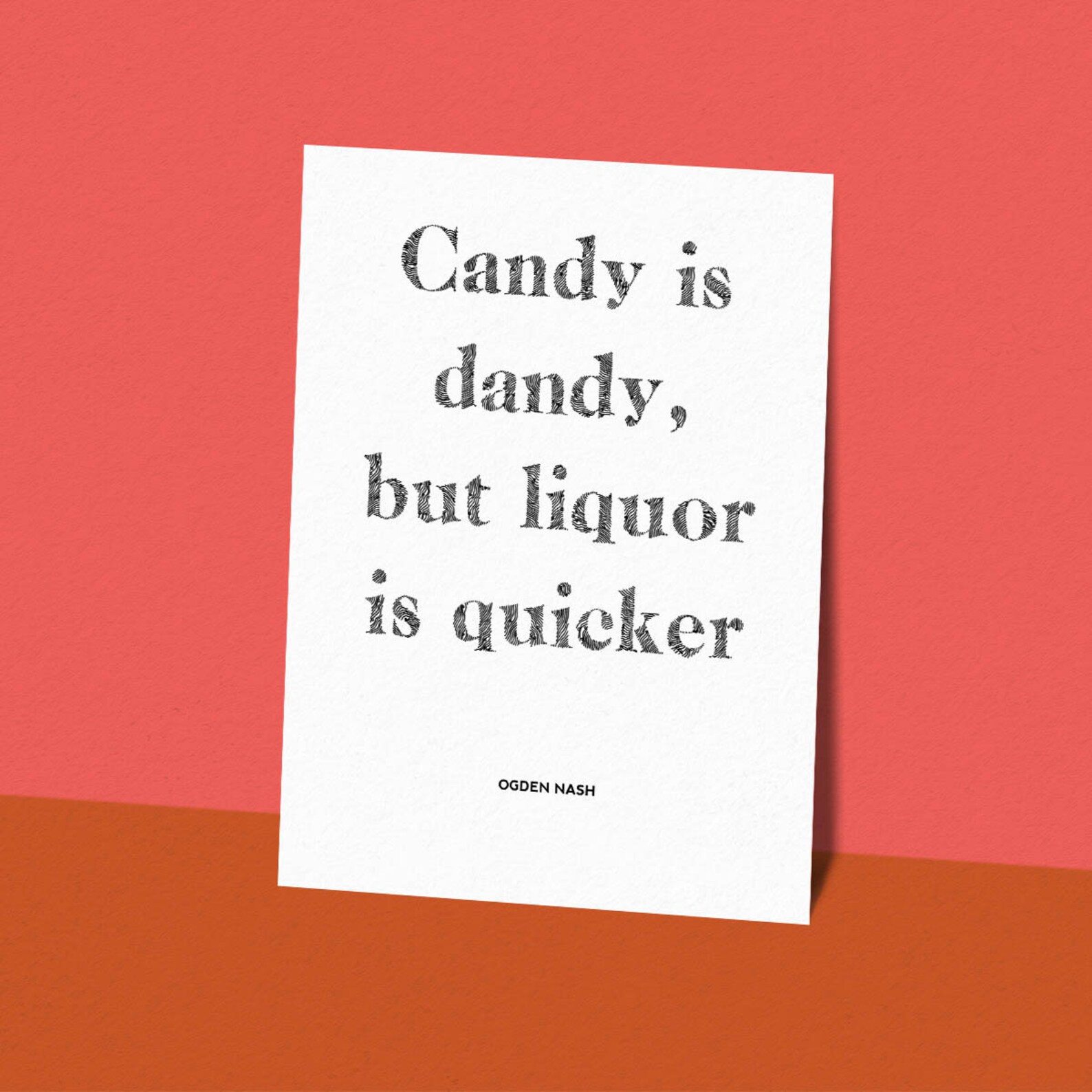 Candy is Dandy Illustrated Quote Typography Poster. A2 Large Etsy UK