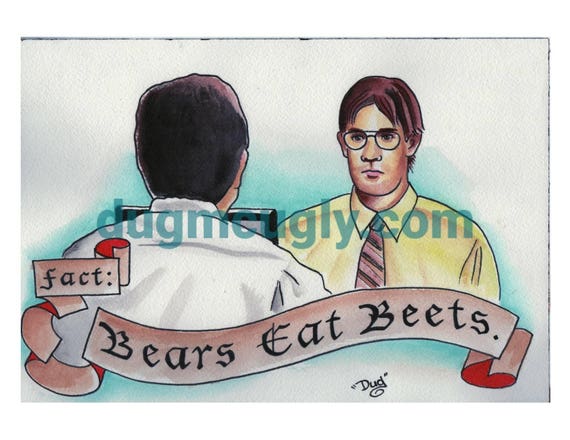 Bears Beets Battlestar Galactica - the Office - Jim Halpert Dwight Schrute