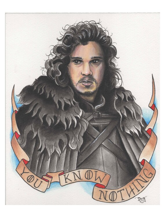 You Know Nothing Jon Snow Game Of Thrones Etsy