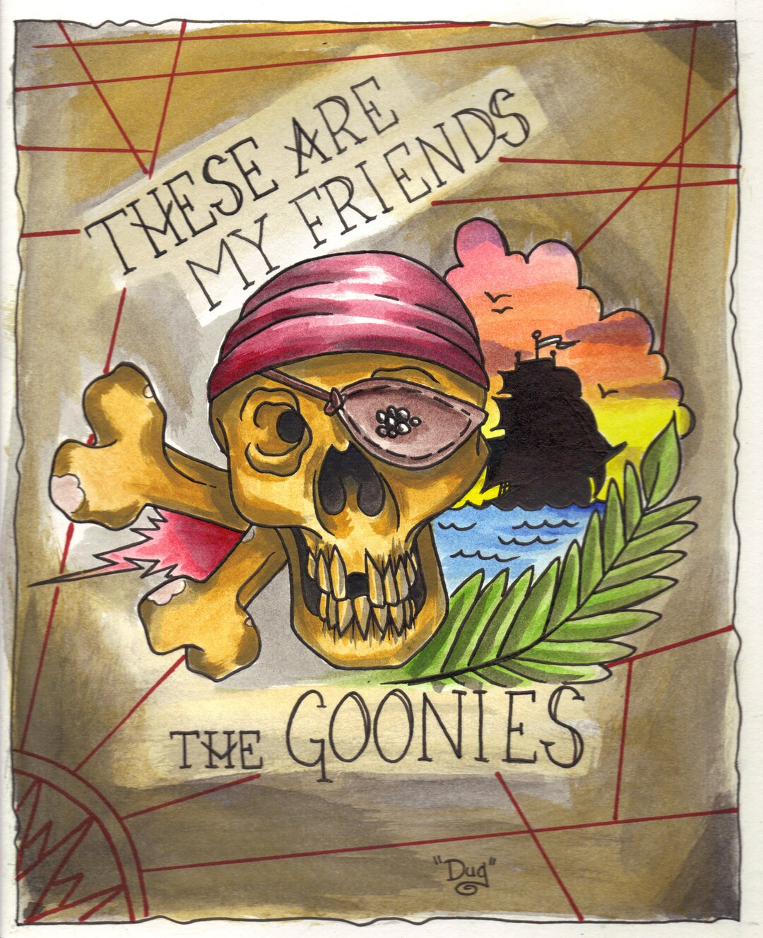 One Eyed Goonie Print the Goonies Inspired - Etsy