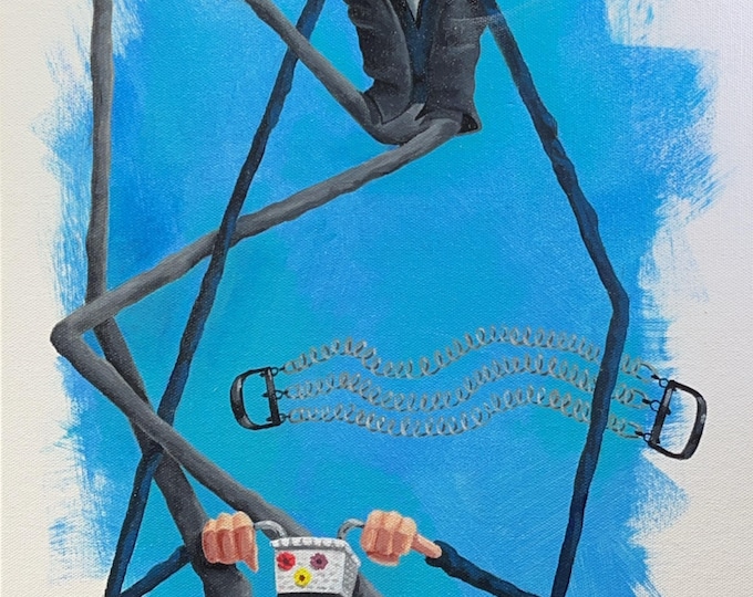 Goondock Adventures -  Acrylic Painting on Canvas Board – Older Brother Surreal Wall Art