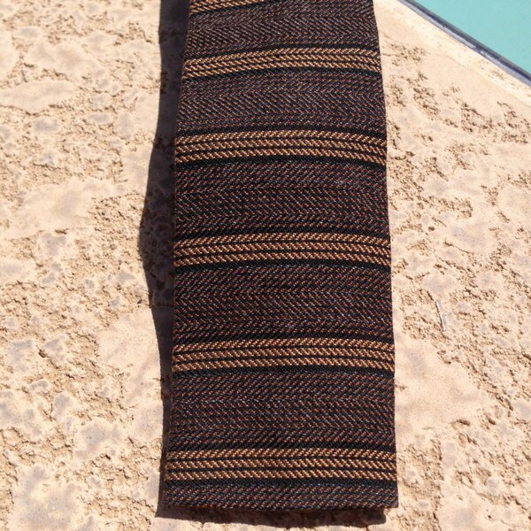 Haband's TyTweed Vintage 1960s Mad Men Square Wool Stripe Mens Necktie Tie