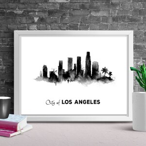 Los Angeles SKYLINE Print, Printable Poster, LA Printables, Minimalist Print, City Print, LA Watercolor Skyline, Prints, Los Angeles Skyline