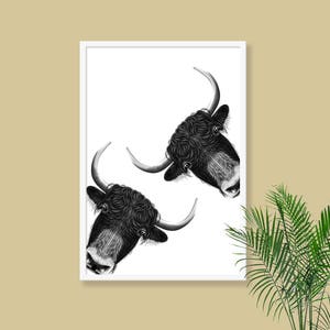 Yak Print, CUTE CURIOUS YAK Drawing download, Yak Wall decor, Curious Yak Print, Printable Yak Poster, Yak Decor, Nursery Animals, Yak Art image 5