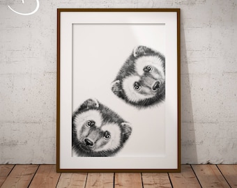 WOLVERINE PRINTS, Instant download, Wolverine decor, Cute Animal Print, Printable Poster, Animal Decor, Animals Print, Animal Art, Wolverine