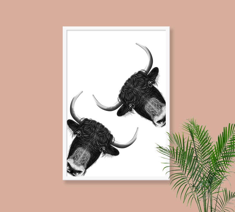 Yak Print, CUTE CURIOUS YAK Drawing download, Yak Wall decor, Curious Yak Print, Printable Yak Poster, Yak Decor, Nursery Animals, Yak Art image 4