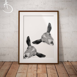 GOATS PRINT, Cute Curious Goats Drawing download, Goats Wall decor, Goats, Printable Goats Poster, Goat Decor, Goats Printables, Goats Art