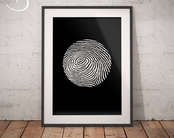 Fingerprint Minimalist Art Print, Wall decor, Fingerprint, Printable Poster, Digital File, Printable Decor, Instant Download Fingerprint