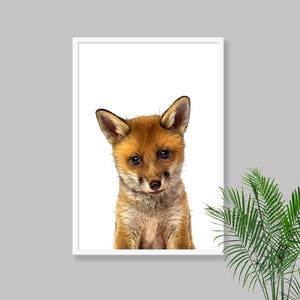 CUTE BABY FOX Print, Fox Printables, Instant Download, Woodland Animals ...