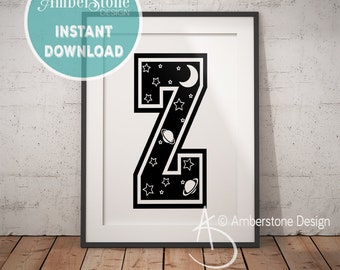 NURSERY LETTER Z Print, Letter Z, Letter Z Print, Letter Z Decor, Alphabet, Nursery Decor, Letter Z Nursery, Nursery Art, Nursery Alphabet