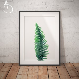 Fern PRINT, Printables, Instand Download, Minimalist Fern, Green Fern, Fern decor, Ferns, Fern Art Print