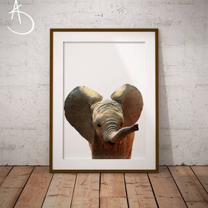 CUTE BABY ELEPHANT Print, Printables, Art Print, Elephant Decor, Elephant Nursery Decor, Elephant Nursery Printable, Baby Elephant Art Print