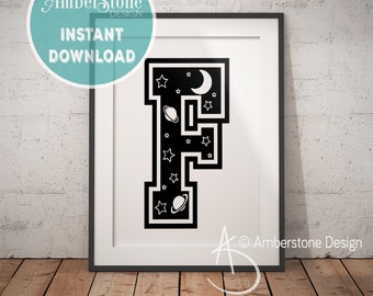 NURSERY LETTER F Print, Letter F, Letter F Print, Letter F Decor, Alphabet, Nursery Decor, Letter F Nursery, Nursery Art, Nursery Alphabet