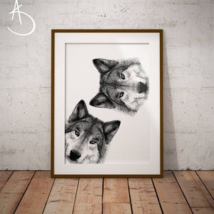 WOLVES PRINT, download, Printable, Wolves Wall decor, Curious Wolves Print, Printable Wolves Poster, Wolf Print, Curious Animals, Wolves Art
