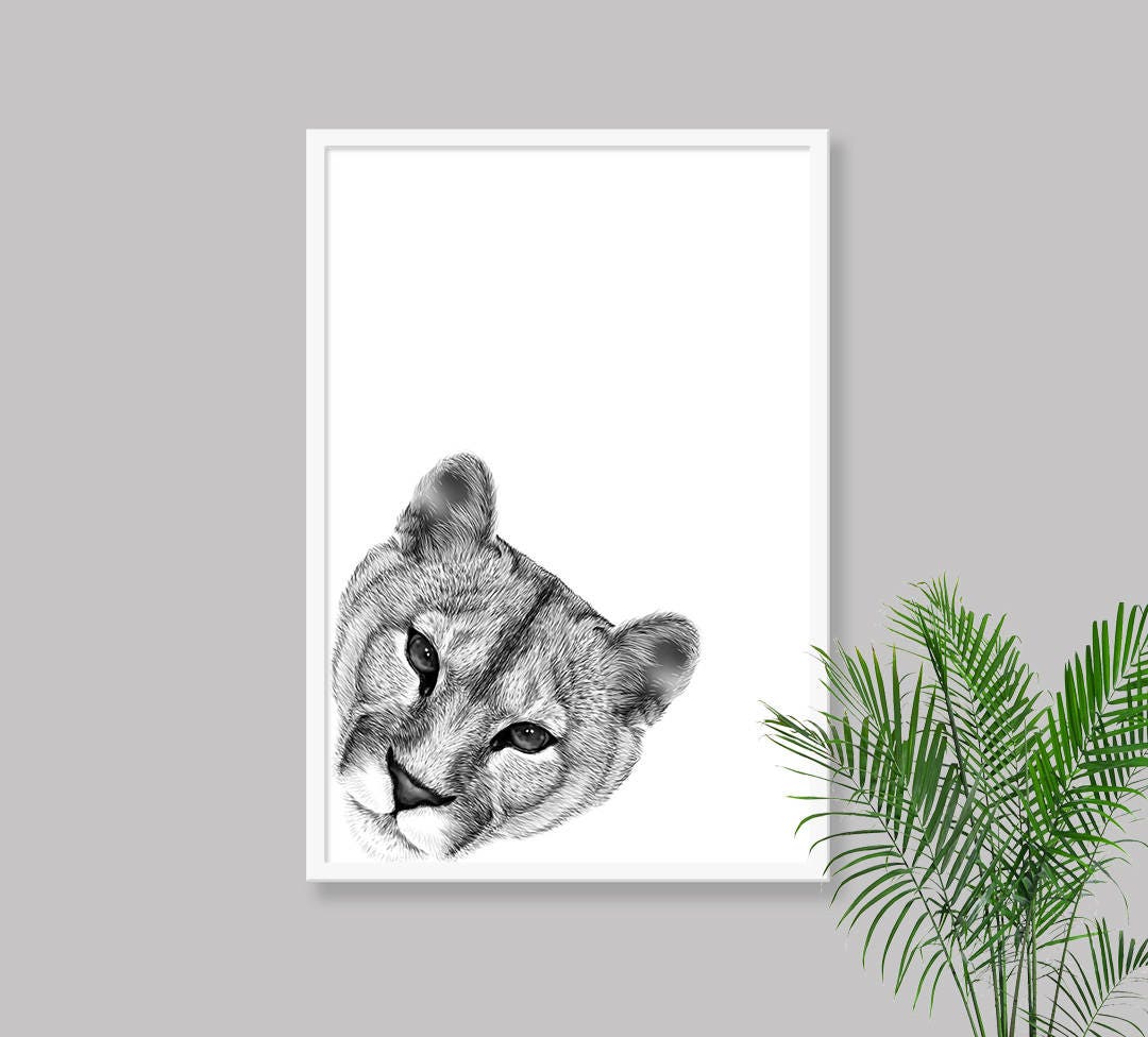 MOUNTAIN LION PRINT Printable Poster Printables Nursery | Etsy
