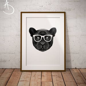 BLACK PANTHER, HIPSTER Black Panther Drawing download, Black Panther Wall decor, Hipster Black Panther Print, Printable Black Panther Poster