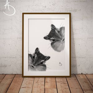 CUTE CURIOUS CHIPMUNK Drawing download, Curious Chipmunk Print, Printable Chipmunk Poster, Printable Decor, Curious Animals, Chipmunk Art