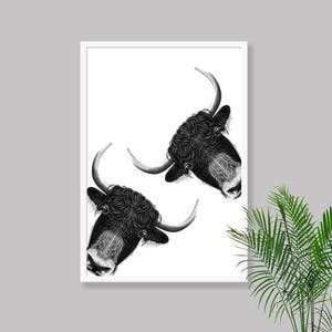 Yak Print, CUTE CURIOUS YAK Drawing download, Yak Wall decor, Curious Yak Print, Printable Yak Poster, Yak Decor, Nursery Animals, Yak Art image 6