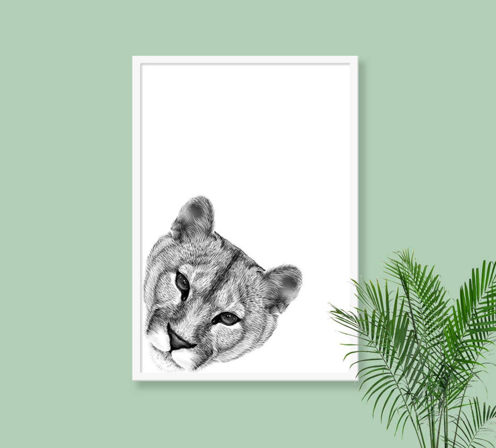 MOUNTAIN LION PRINT Printable Poster Printables Nursery | Etsy