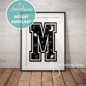 NURSERY LETTER M Print, Letter M, Letter M Print, Letter M Decor, Alphabet, Nursery Decor, Letter M Nursery, Nursery Art, Nursery Alphabet