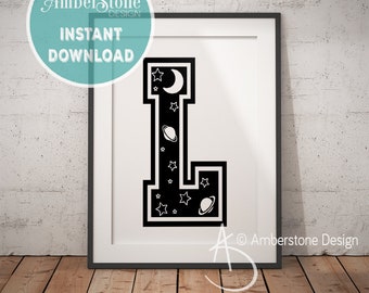 NURSERY LETTER L Print, Letter L, Letter L Print, Letter L Decor, Alphabet, Nursery Decor, Letter L Nursery, Nursery Art, Nursery Alphabet