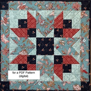 PDF Pattern for the "Double Star Barn" Quilted Wall Hanging or Table Topper” (20-1/2 x 20-1/2) DOWNLOADABLE PATTERN