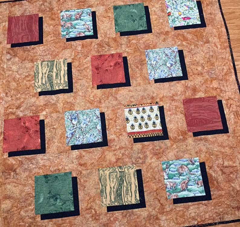 Quilted Wall Hanging Lap Quilt Blanket Australian Theme Etsy