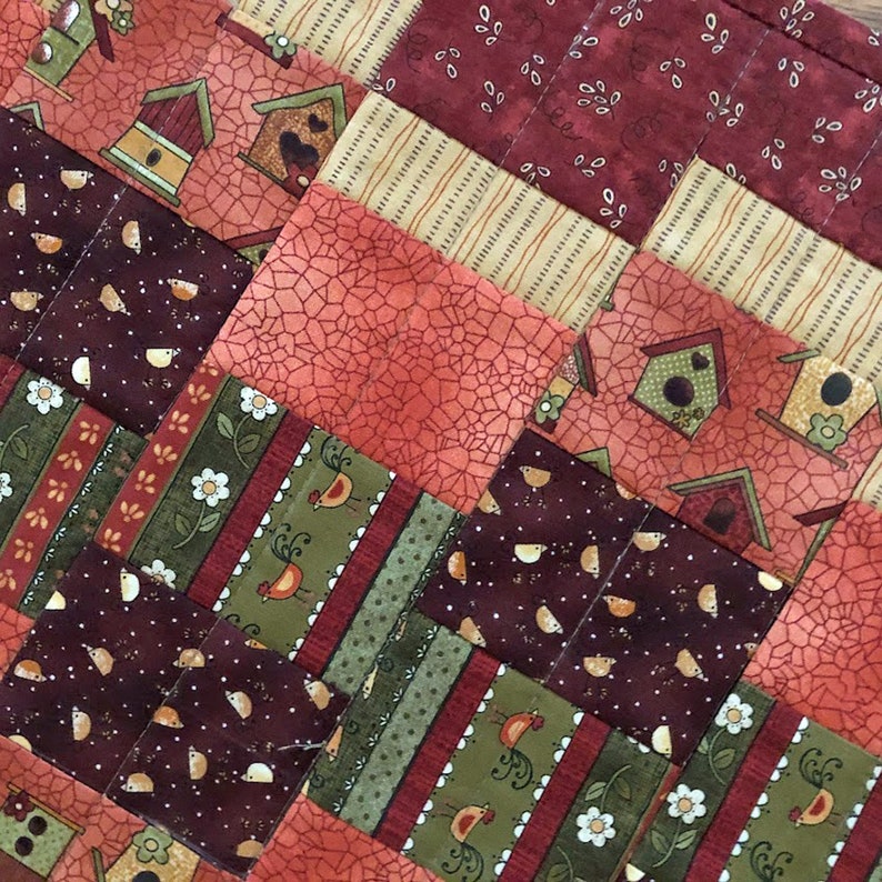 Quilted Table Runner, Autumn, Fall Colors, Rust, Pumpkin, Gold, Brown, 14 x 35 inches image 5