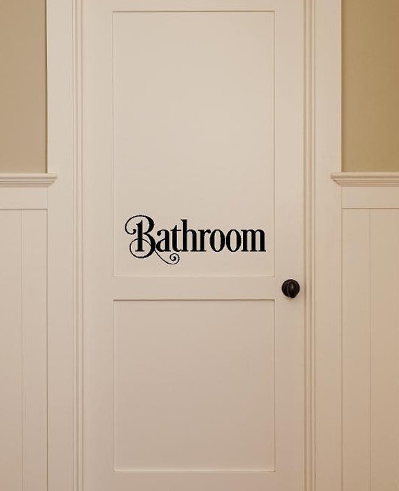 Bathroom wall decal vinyl door decals Lettering sticker bath Etsy
