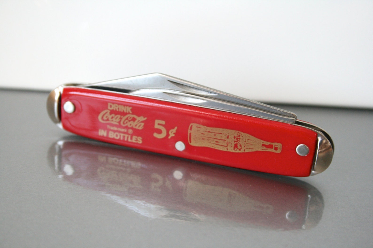 Vintage CocaCola Pocket Knife / Two Blades / Gold Bottle Etsy