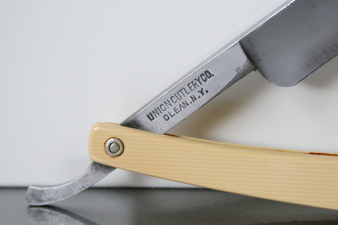 Antique Spike Straight Razor / Union Cutlery Co. Olean NY / Etsy