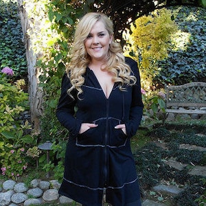 Long Hoodie, Black Cotton Hoodie, Zip Up Hoodie, Maxi, Front Pockets, Black Jacket, S Only