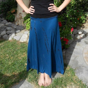 Maxi Skirt, Tie Dye Maxi, Maxi Summer Skirt, Tie Dye Skirt, Teal Blue with black, Maxi skirts, Matching Scarf,   S M L