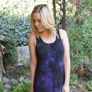 Maxi Dress, Tie Dye Dress, Dresses, Maxi, Long Dress, Tie Dye Clothing, Shades of Purple & Black, S M L,  Black Lace Back
