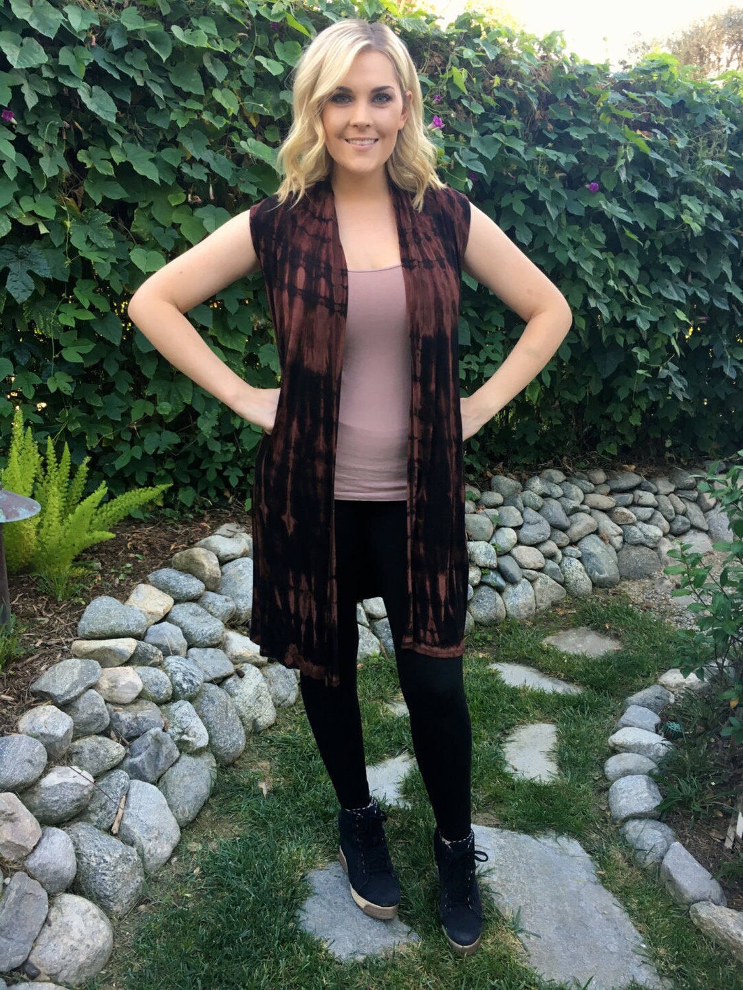 Plus Size Long Vest, Plus Size Long Cardigan, Tie Dye Cardigan, Womens