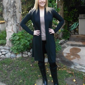 Plus Size Black Cardigan, Long Cardigan, Plus Size, Cardigan, Solid Black Cardigan, Maxi Cardigan, Plus size only image 2