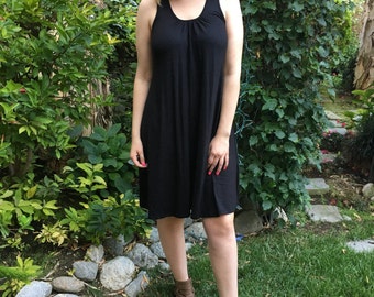 Kleid in Übergröße, Schwarzes Kleid, Kleidung in Übergröße, Sommerkleider, Hippie Kleid, Boho Kleid, Kleid mit Spitzerücken, Kleider XL 2X