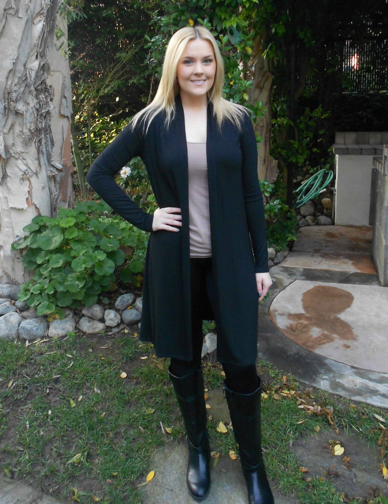 Plus Size Black Cardigan, Long Cardigan, Plus Size, Cardigan, Solid Black Cardigan, Maxi Cardigan, Plus size only image 3