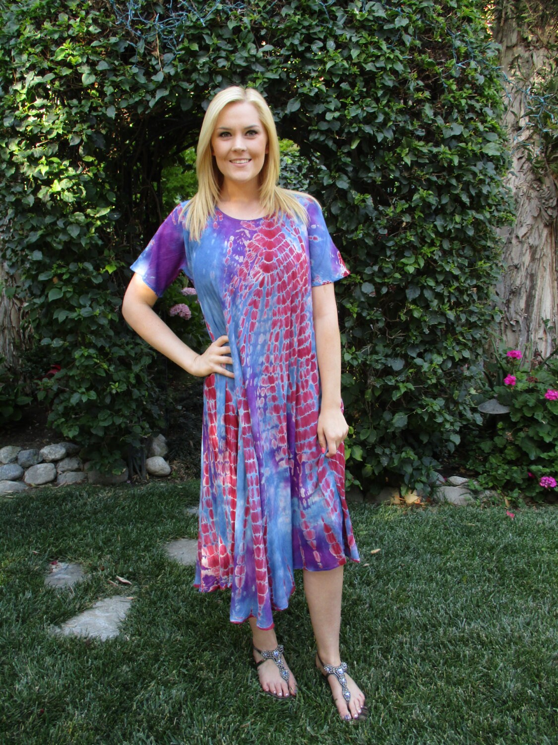 tie dye boho dress