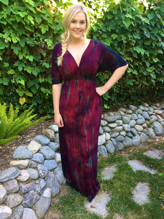 plus size tie dye dress with sleeves